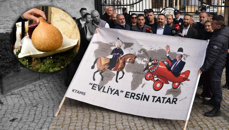 Tatar’ın gezilerine yastık, fes ve kabaklı protesto