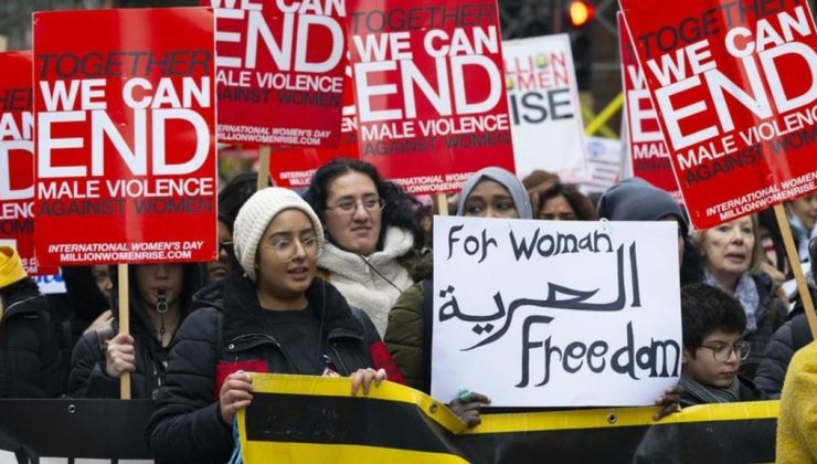 Londra’da kadına yönelik şiddete protesto