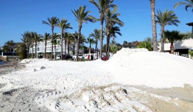 Sezon öncesi plajlara mermer tozu dökülmesini zabıta önledi