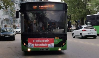 Erdoğan geldi, belediye otobüsleri ücretsiz yapıldı