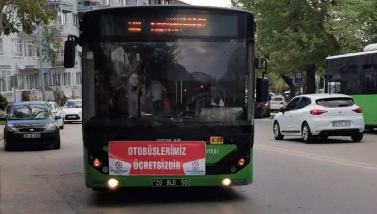 Erdoğan geldi, belediye otobüsleri ücretsiz yapıldı