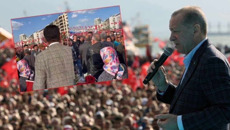 Erdoğan’ın İzmir mitinginden ilginç görüntü