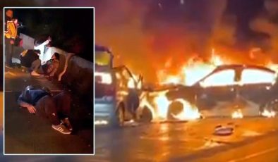 Feci kaza: Kadın yanarak öldü
