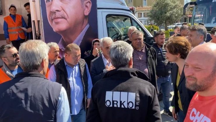 Kaftancıoğlu, sahada karşılaştığı AKP’lilerle selamlaştı