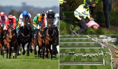 ‘A disgrace’: Animal rights groups call for jump racing ban after three horses die at Aintree