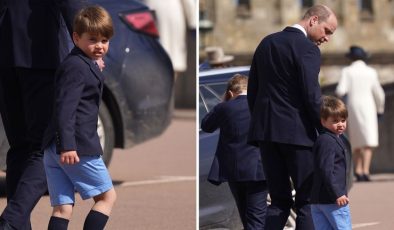 Prince Louis attends Easter Sunday service for first time