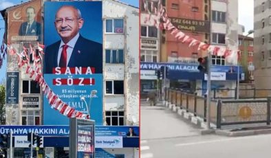 ‘Kılıçdaroğlu pankartı’ YSK kararı ile tekrar asıldı