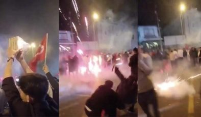 İstanbul’da seçim kutlamasında panik anları: Onlarca kişinin arasında patladı