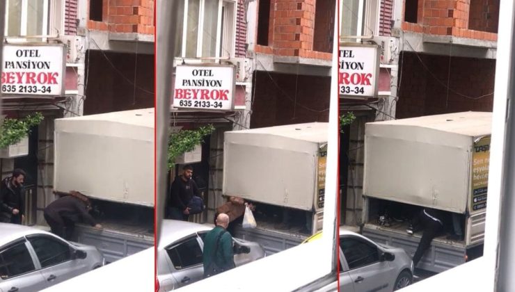 İstanbul’un göbeğinde otelden çıkıp kamyonetin kasasına böyle doluştular…