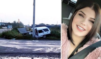 Otomobil direğe çarptı: Genç kız hayatını kaybetti, iş arkadaşı yaralandı 