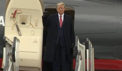 ‘Great to be home’: Donald Trump arrives in Aberdeen for first visit to UK since 2019
