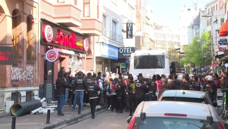 Taksim’e çıkmaya çalışan gruba polis müdahalesi