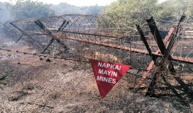 Alevleri KKTC’ye de ulaşan Derinya sınır bölgesindeki yangın kontrol altında