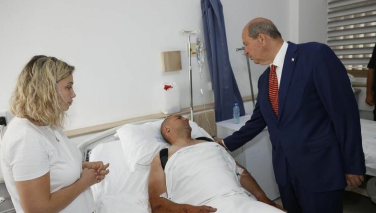 Tatar’dan yaralanan motosikletli polis memuruna hastanede ziyaret