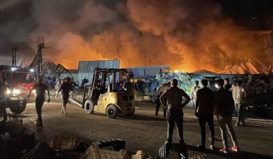 Mersin’de plastik kasa fabrikasında büyük yangın