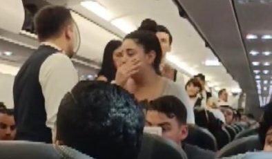 Uçağa binen kadın yolcu ortalığı birbirine kattı