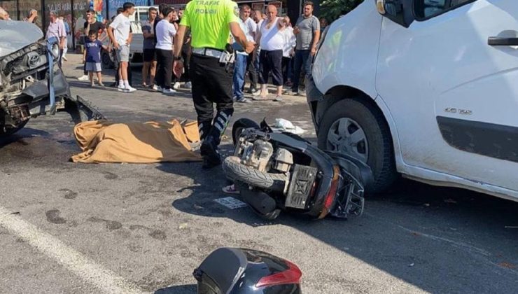 2 araçla çarpışan motosikletin sürücüsü öldü
