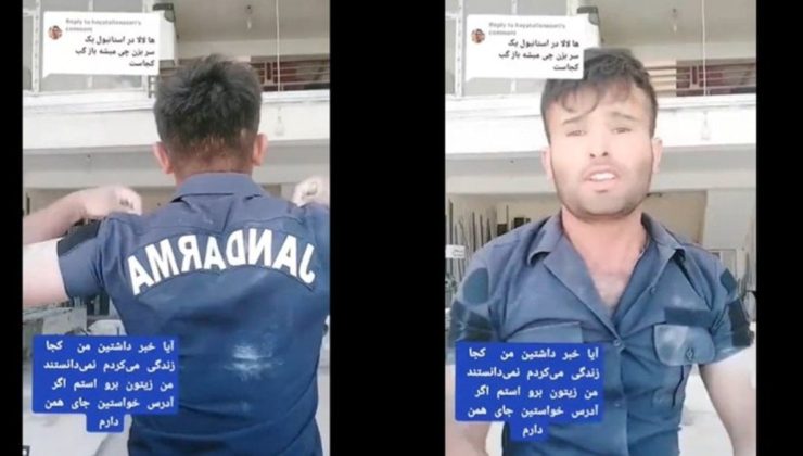 ‘Jandarma’ gömleği giyip paylaşım yapan kaçak göçmen yakalandı