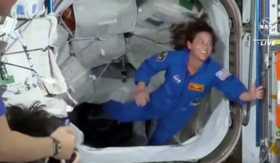Astronotlar kenetlendikleri Uzay İstasyonu’na böyle giriş yaptı