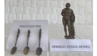 Aydın’da tarihi eser operasyonu: Herakles heykeli ele geçirildi