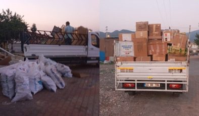 Hatay’daki depoda depremzedelere gönderilen yardım malzemeleri ele geçirildi