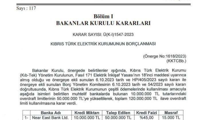 KIB-TEK’in borç miktarı 925 Milyon TL