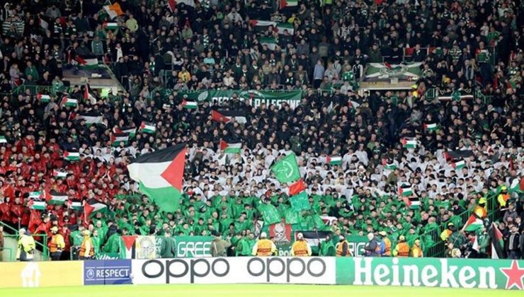 Celtic, Filistin bayrağı açan taraftarlarını cezalandırdı