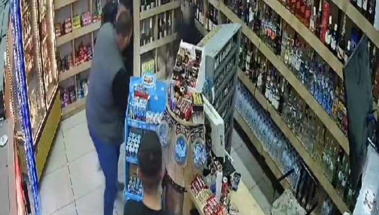 Tekel bayiine silahlı saldırı kamerada