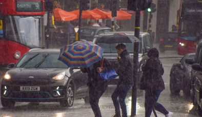 Yellow weather warnings for rain and wind acoss UK – with travel disruption expected
