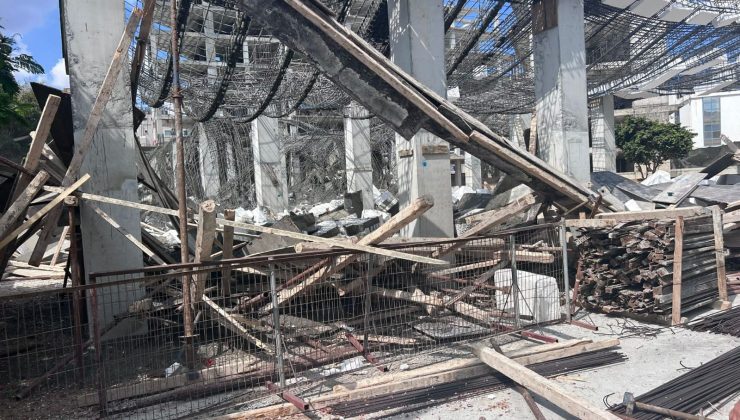 Gazimağusa’da inşaat iskelesi çöktü. Yaralanma ya da can kaybı olmadı