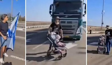 Gazze’ye giden yardımı durdurmak için bebekleri tırların önüne koydular