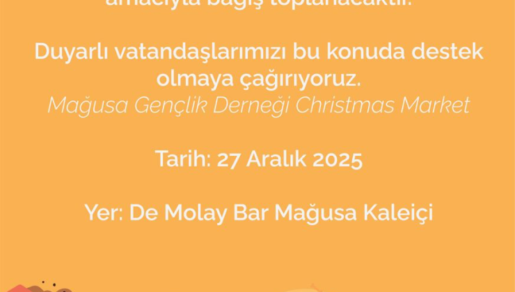 Mağusa Gençlik Birliği’nden sokak hayvanları yararına etkinlik