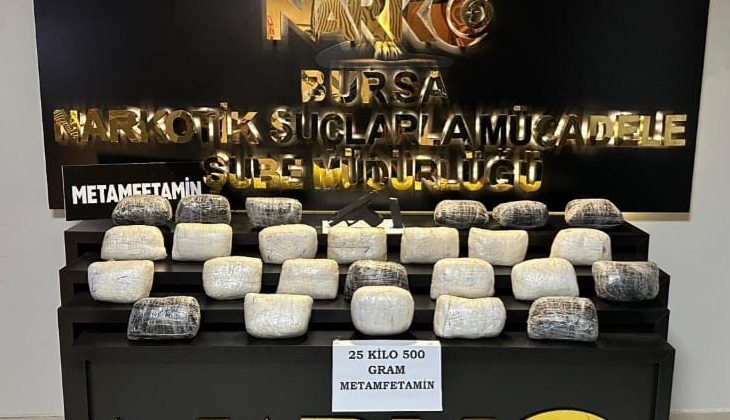 Bursa’da 25,5 kilogram sentetik uyuşturucu ele geçirildi