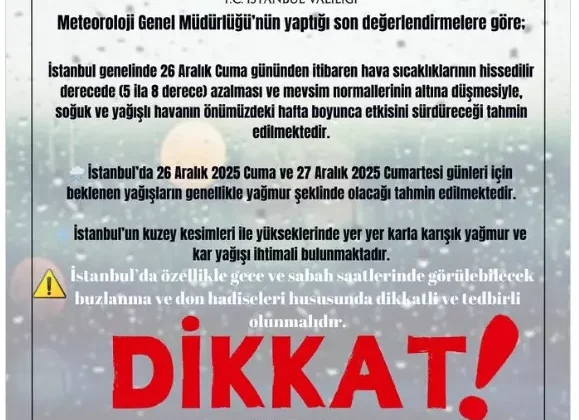 İstanbul Valiliği’nden kar uyarısı