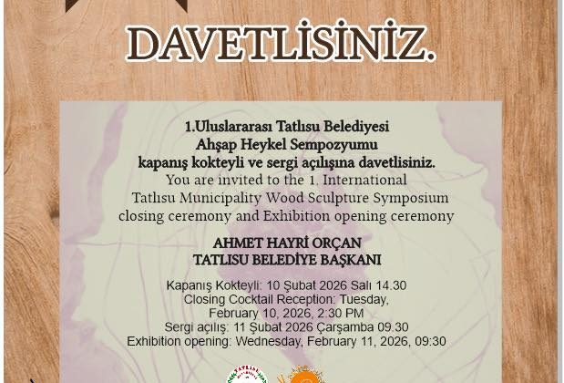 1. Uluslararası Tatlısu Belediyesi Ahşap Heykel Sempozyumu sona erdi; sergi açılışı yarın…