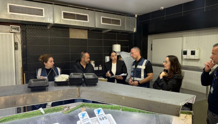Çatalköy ve Esentepe bölgesinde su ürünlerinin perakende satışını yapan işletmeler ve restoranlarda denetim yapıldı