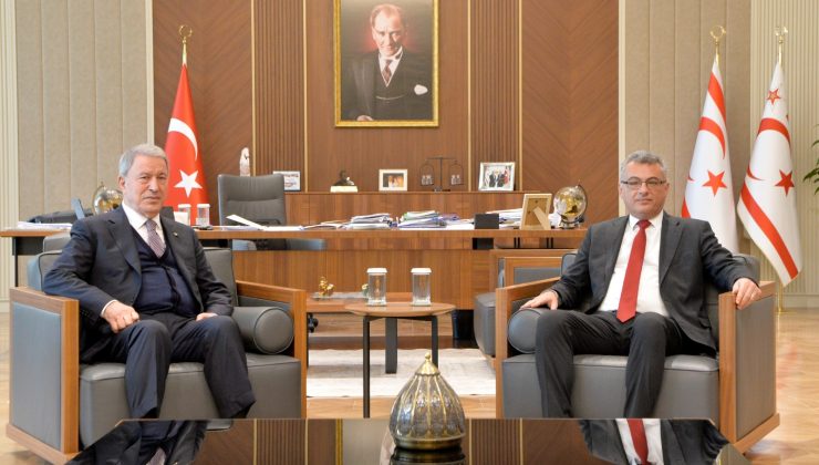 Cumhurbaşkanı Erhürman TBMM Milli Savunma Komisyonu Başkanı Hulusi Akar’ı kabul etti