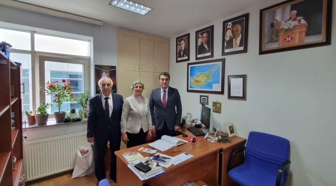 Atalar, Başkent Üniversitesi Kıbrıs Türk Tarihi Araştırmaları Merkezi Başkanı Belyemez’i ziyaret etti