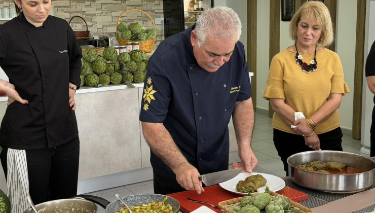Güzelyurt Belediyesi’nin ürettiği enginarlar gastronomi etkinliğinde kullanıldı