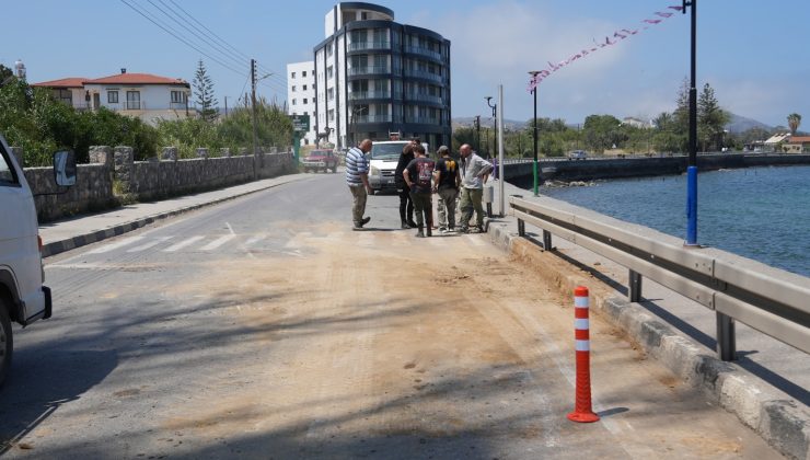 Lefke Belediyesi, Ecevit Caddesi’nde çöken yolu onardı