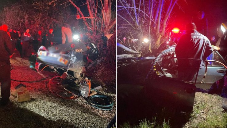 Kontrolden çıkan araç ağaca çarptı! 3 kişi hayatını kaybetti