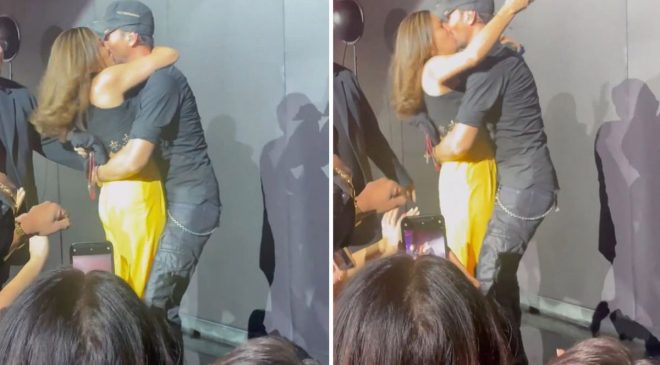 Konsere damga vuran an! Kadın hayranının dudaklarına yapıştı
