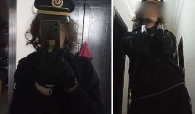 Okul saldırganının polis şapkası ve silahlarla fotoğrafları ortaya çıktı