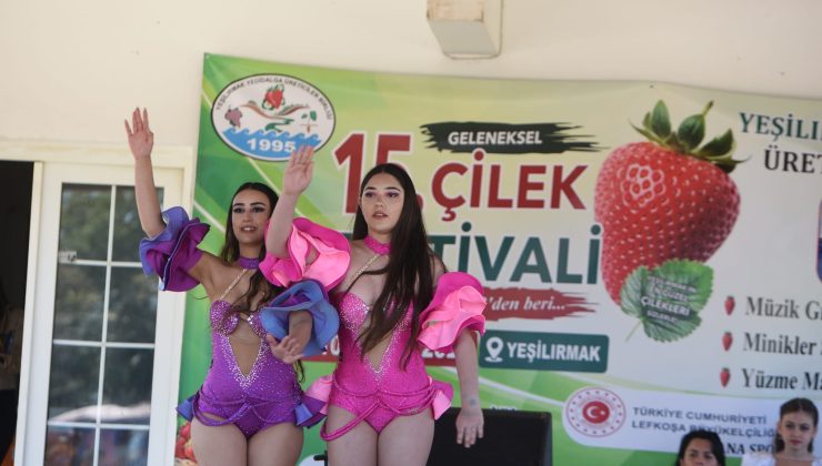 15. Geleneksel Yeşilırmak Çilek Festivali bugün düzenlenen törenle başladı