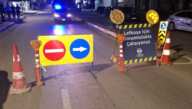 Lefkoşa’da Atatürk Caddesi üzerinde yolda çökme meydana geldi
