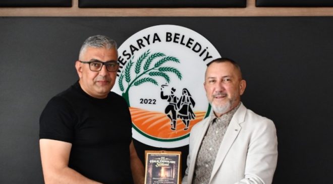 Kıbrıs Türk Halk Dansları Federasyonu Başkanı Kadirağa, Mesarya Belediye Başkanı Latif’i ziyaret etti