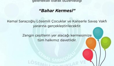 DİMED’in “Bahar Kermesi” Kemal Saraçoğlu Lösemili Çocuklar ve Kanserle Savaş Vakfı yararına yapılacak