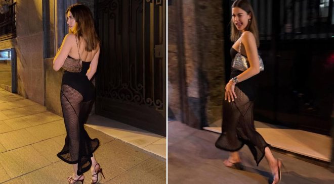 Afra Saraçoğlu’nun İspanya’daki transparan tarzına yorum yağdı