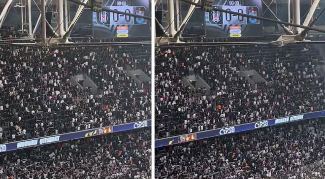 Beşiktaşlı taraftarlardan derbide olay protesto