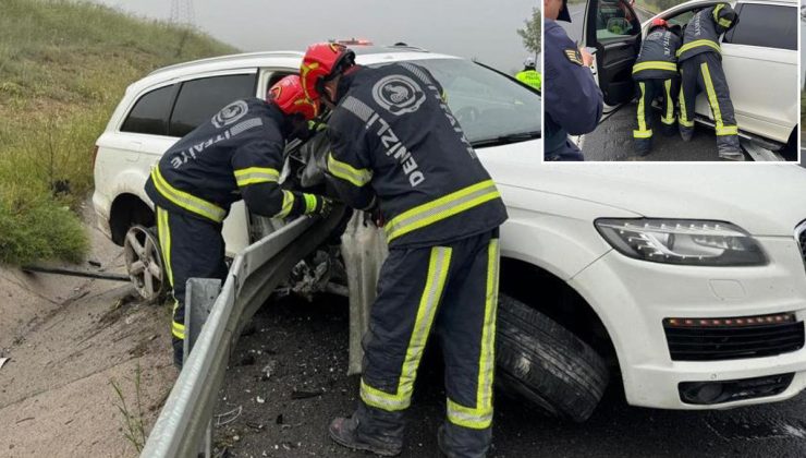 Bariyerlere saplanan lüks aracın sürücüsü hayatını kaybetti